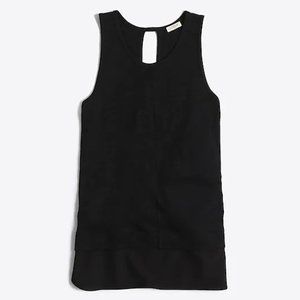 J. Crew Drapey Tank Top with Silky Hem, Black